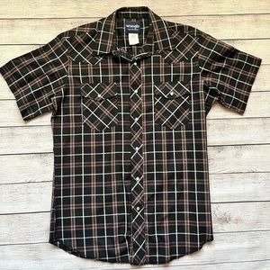 Mens Western Wrangler Button Up T-shirt Size Medium